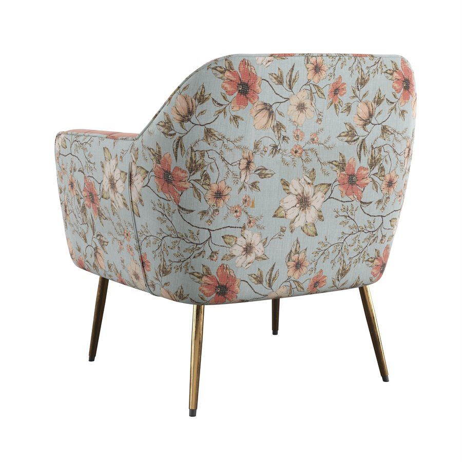 Pink floral deals accent chair