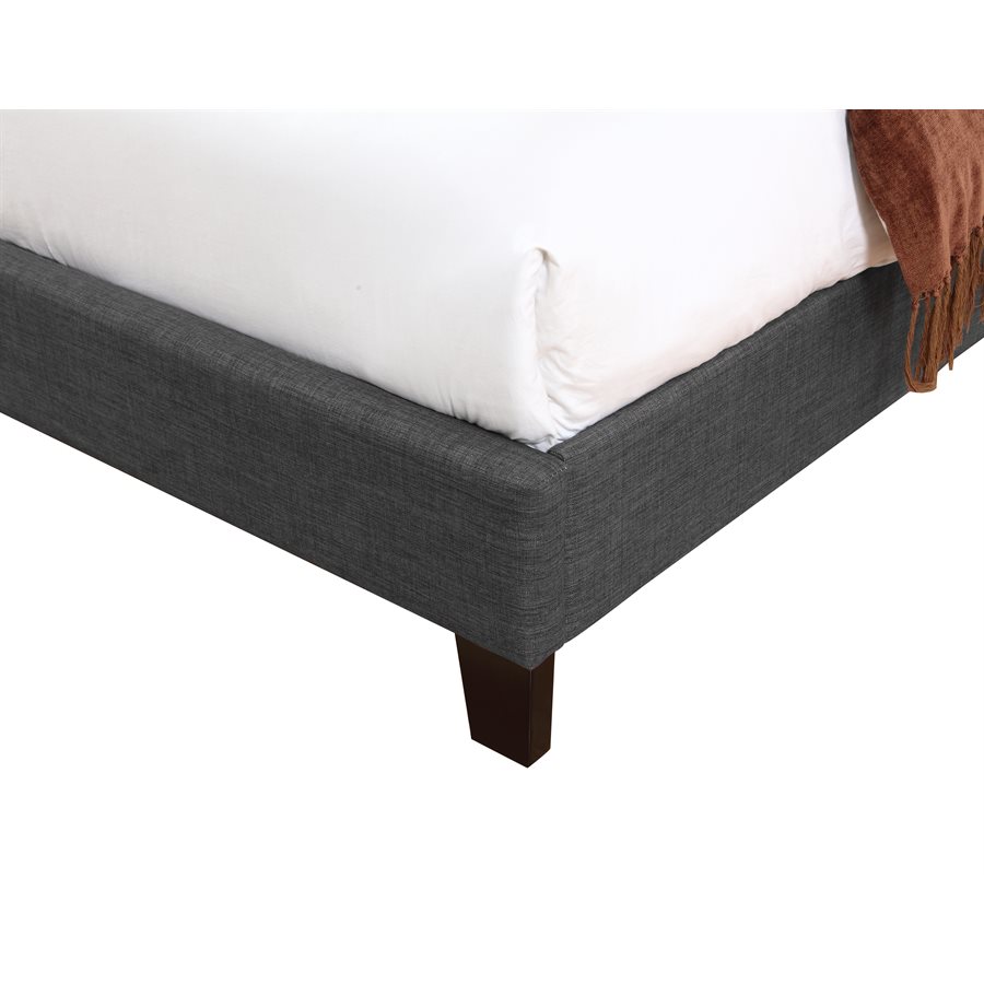 KING UPHOLSTERED HEADBOARD-FOOTBOARD-RAILS-CHARCOAL